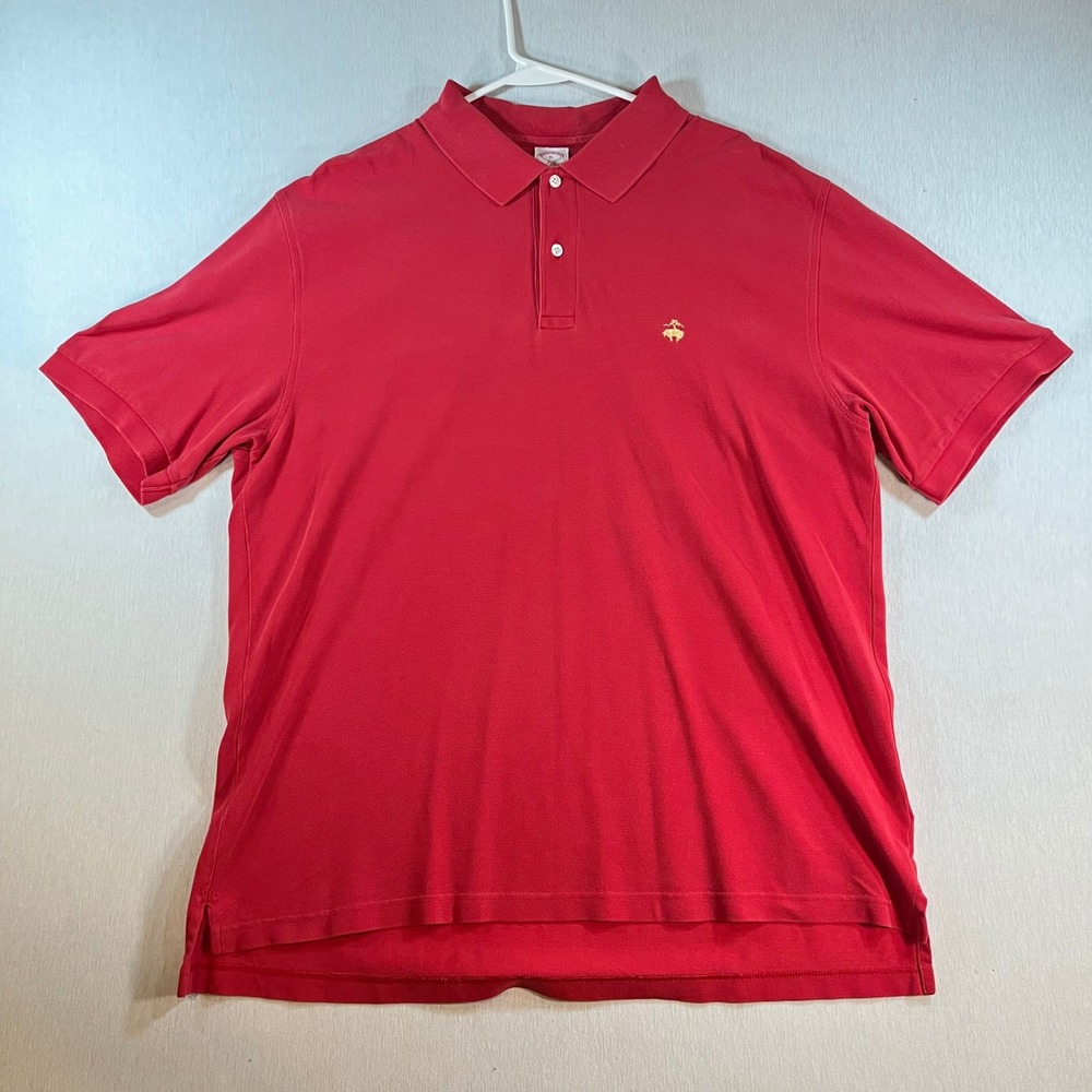 Brooks Brothers 346 Mens XL Red Cotton Pique Short Sleeve Polo Original Fit